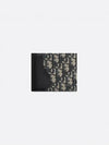 Saddle Oblique Jacquard Half Wallet Black Beige - DIOR - BALAAN 2