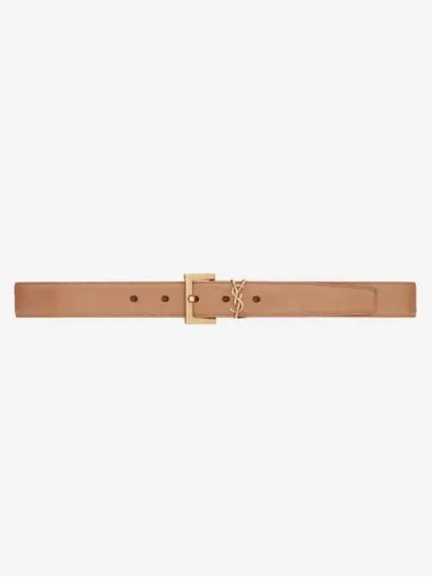 Monogram Logo Belt Beige - SAINT LAURENT - BALAAN 3