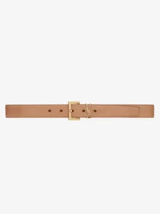 Monogram Logo Belt Beige - SAINT LAURENT - BALAAN 2