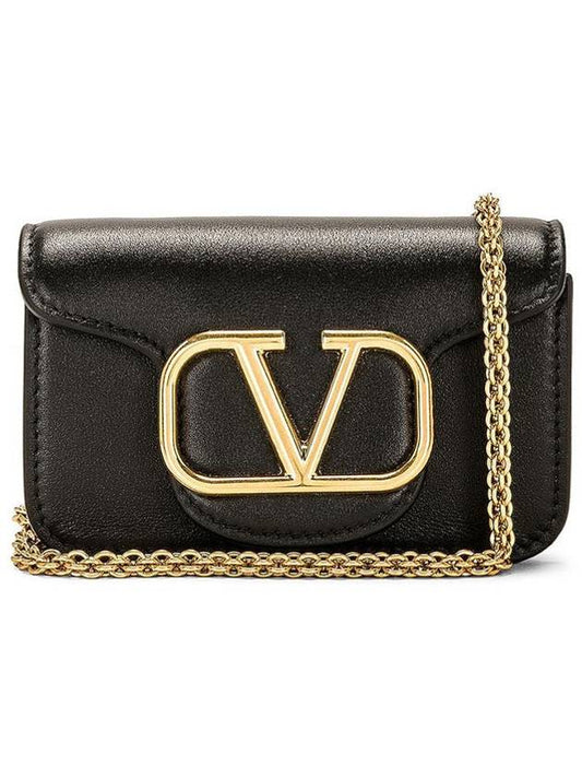 Gold Logo Micro Shoulder Bag Black - VALENTINO - BALAAN 2