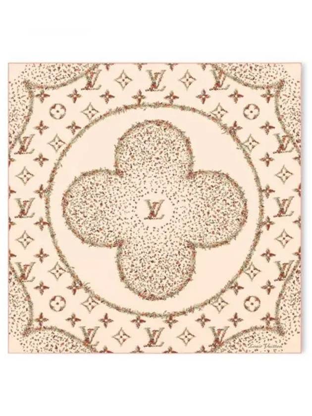 Monogram Flower Square 90 Scarf Beige - LOUIS VUITTON - BALAAN 2