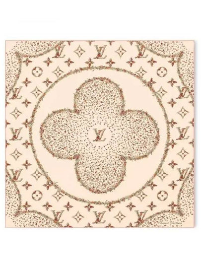 Monogram Flower Square 90 Scarf Beige - LOUIS VUITTON - BALAAN 2