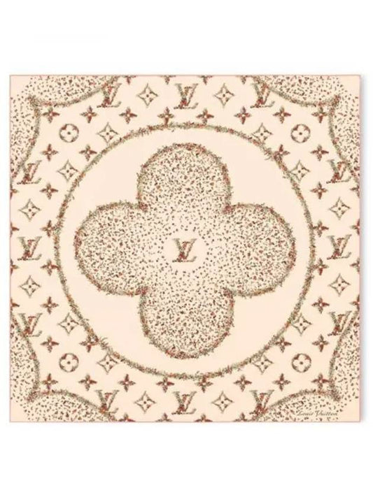 Monogram Flower Square 90 Scarf Beige - LOUIS VUITTON - BALAAN 2