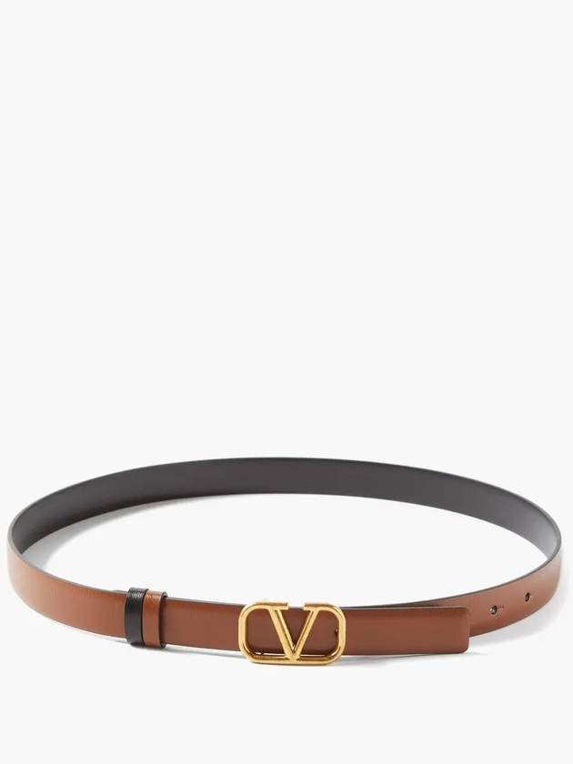 Garavani V logo slim reversible leather belt 3W2T0S12ZFR - VALENTINO - BALAAN 4