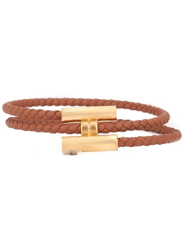 Tournis Tresse Bracelet Swift Calfskin Brushed Brown - HERMES - BALAAN 2