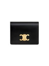 Triomphe Business Shiny Calfskin Card Wallet Black - CELINE - BALAAN 2