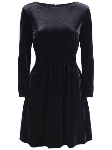 Emporio Armani Flared Chenille Dress With Ribbing - EMPORIO ARMANI - BALAAN 1