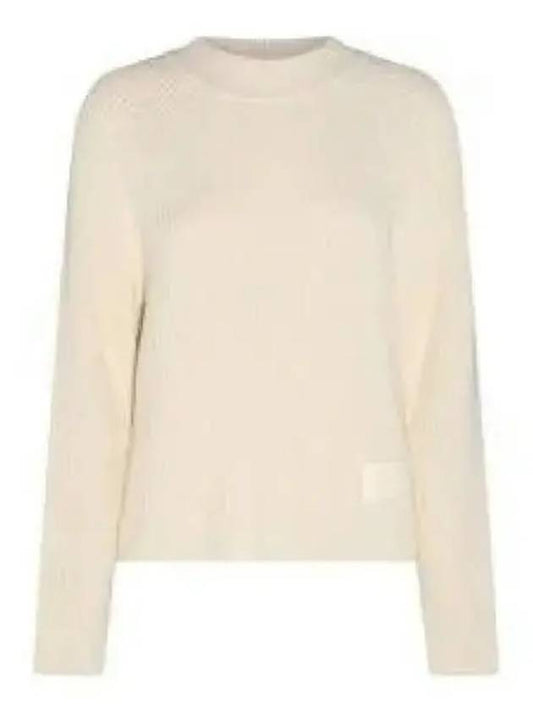 Logo Patch Wool Knit Top Beige - AMI - BALAAN 2