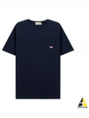 Tricolor Fox Patch Classic Pocket Short Sleeve T-Shirt Navy - MAISON KITSUNE - BALAAN 2