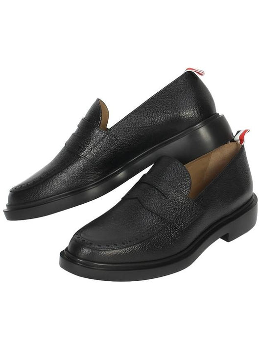 Pebble Grain Rubber Sole Penny Loafer Black - THOM BROWNE - BALAAN 2