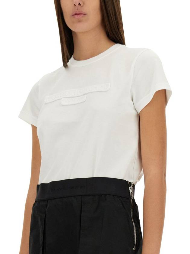 Alexander Wang Worn-Out Effect Logo Cotton Jersey T-Shirts Clothing - ALEXANDER WANG - BALAAN 5