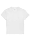 Embroidered Logo Cotton Short Sleeve T-Shirt White - AMI - BALAAN 3