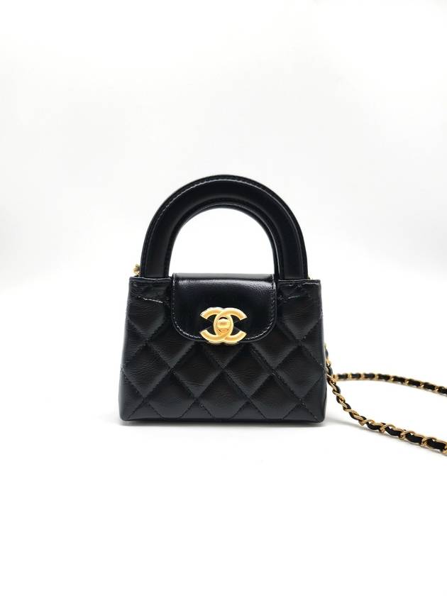 Classic Chain Shiny Aged Calfskin Mini Bag Black - CHANEL - BALAAN 3