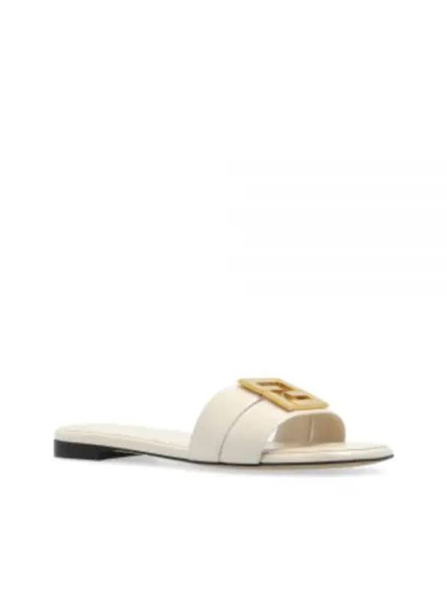 F Fold Leather Sandals White - FENDI - BALAAN 2