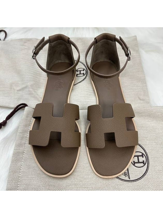 Women s Santorini sandals slippers 37 etope leather - HERMES - BALAAN 1