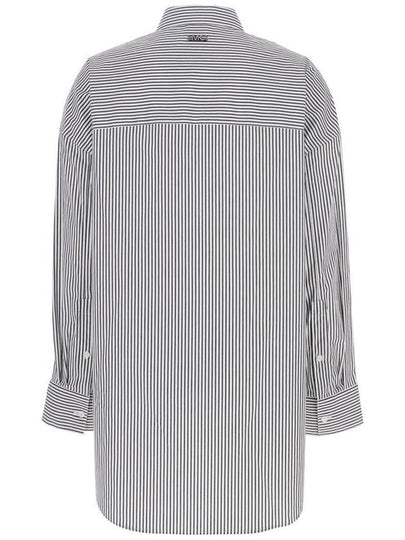 White Shirt With Classic Collar And All-Over Striped Motif In Cotton Stretch Woman - MICHAEL KORS - BALAAN 2