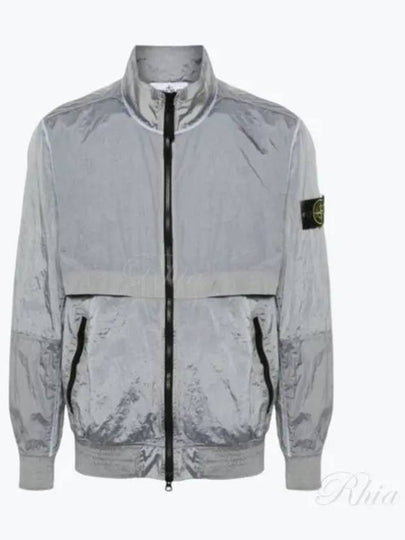 Logo Patch Recycled Nylon Track Jacket Sky Blue - STONE ISLAND - BALAAN 2