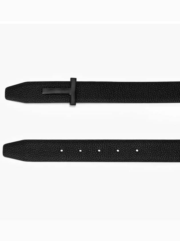 Black Reversible Leather Belt Black - TOM FORD - BALAAN 4