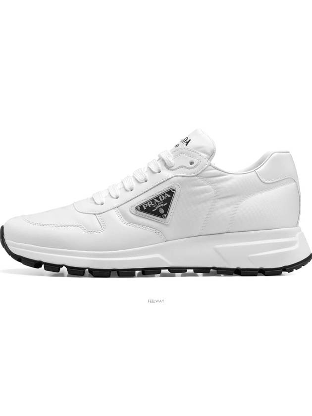 Prax 01 Re-Nylon Brushed Leather Low-Top Sneakers White - PRADA - BALAAN 2