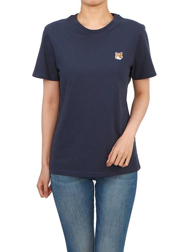 Fox Head Patch Regular Short Sleeve T-Shirt Navy - MAISON KITSUNE - BALAAN 5