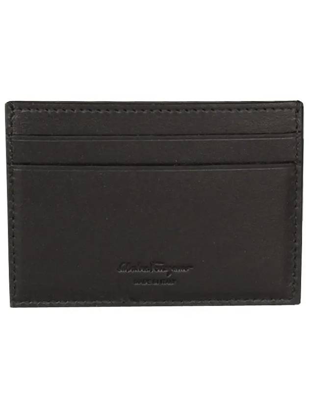 Logo Calf Leather Card Wallet Black - SALVATORE FERRAGAMO - BALAAN 3