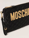 Gold Logo Quilted Clutch Bag Black - MOSCHINO - BALAAN 5