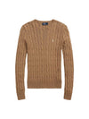 Cable Crew Neck Knit Top Beige - POLO RALPH LAUREN - BALAAN 1