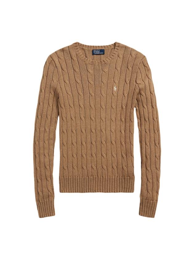 Cable Crew Neck Knit Top Beige - POLO RALPH LAUREN - BALAAN 1