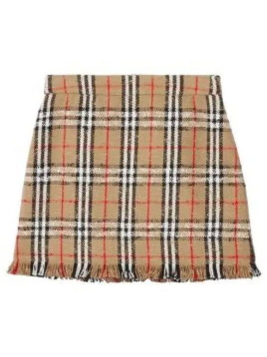 Women's Vintage Check Bouclay Mini A-Line Skirt Archive Beige - BURBERRY - BALAAN 2