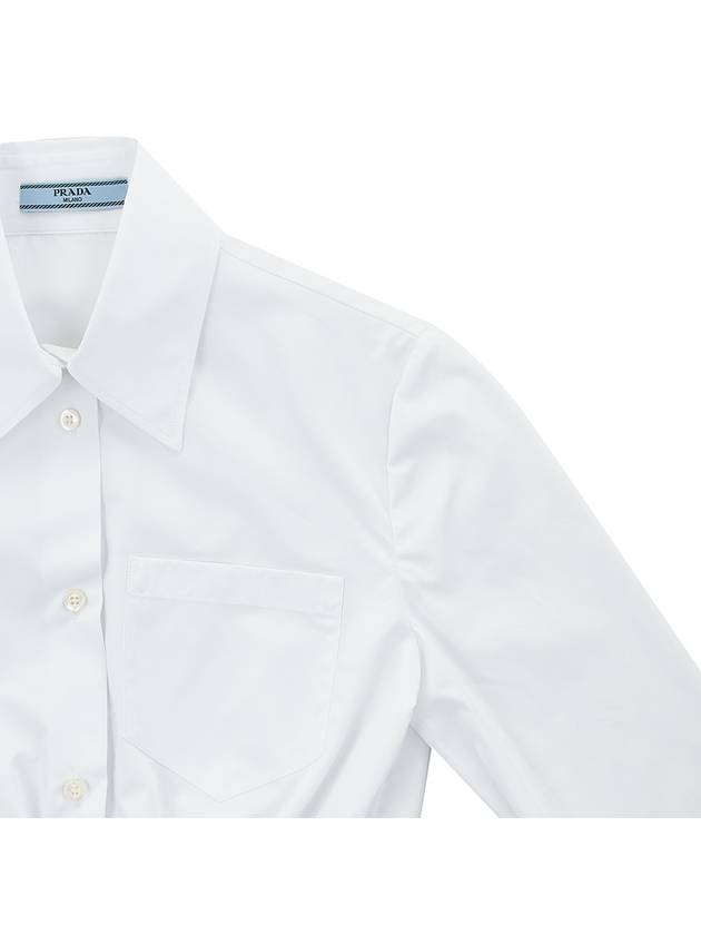 Poplin Crop Shirt White - PRADA - BALAAN.