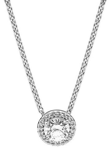 Women's Round Sparkle Halo Necklace Silver - PANDORA - BALAAN 1