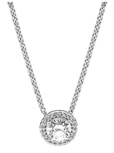 Women's Round Sparkle Halo Necklace Silver - PANDORA - BALAAN 1