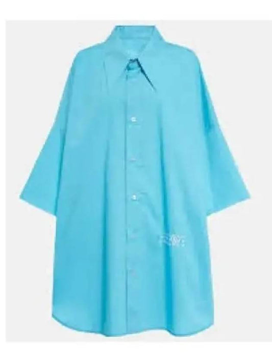 Oversized Cotton Shirt Bright Blue - MAISON MARGIELA - BALAAN 2