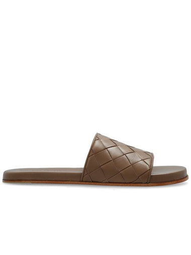 Bottega Veneta Leather Slides, Men's, Brown - BOTTEGA VENETA - BALAAN 1