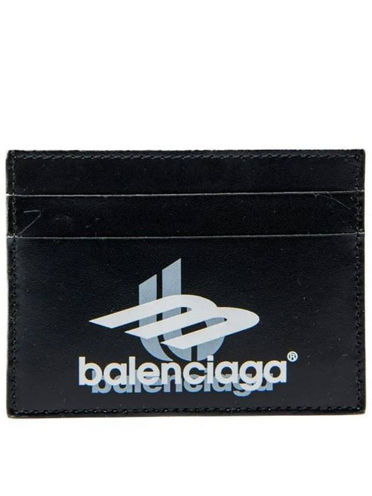 Logo Print Leather Card Wallet Black - BALENCIAGA - BALAAN 2