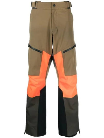 Grenoble Logo Straight Pants Orange Khaki - MONCLER - BALAAN 1