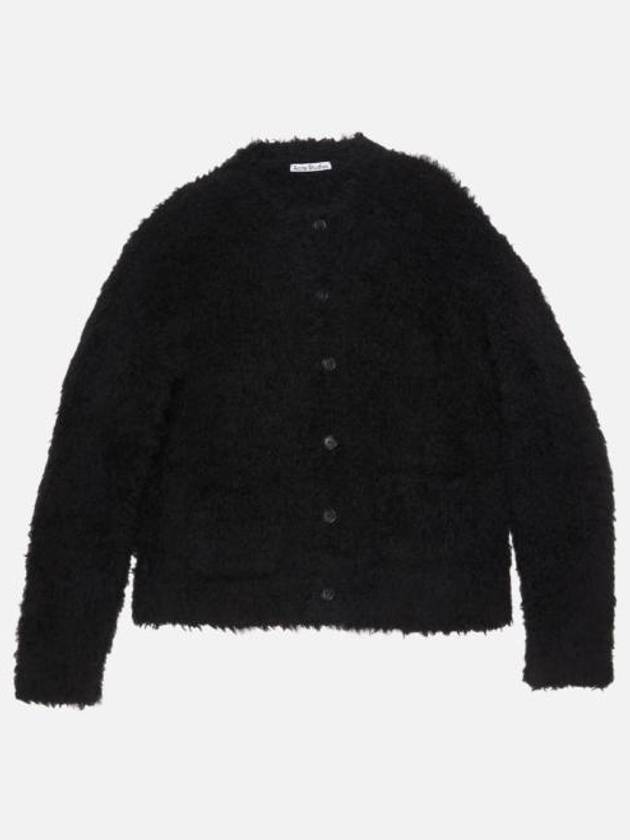 Crew Neck Alpaca Mix Cardigan Black - ACNE STUDIOS - BALAAN 1