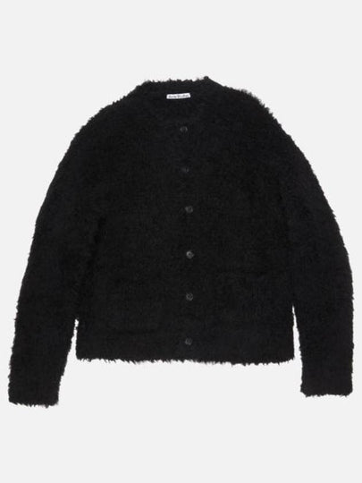 Crew Neck Alpaca Mix Cardigan Black - ACNE STUDIOS - BALAAN 2