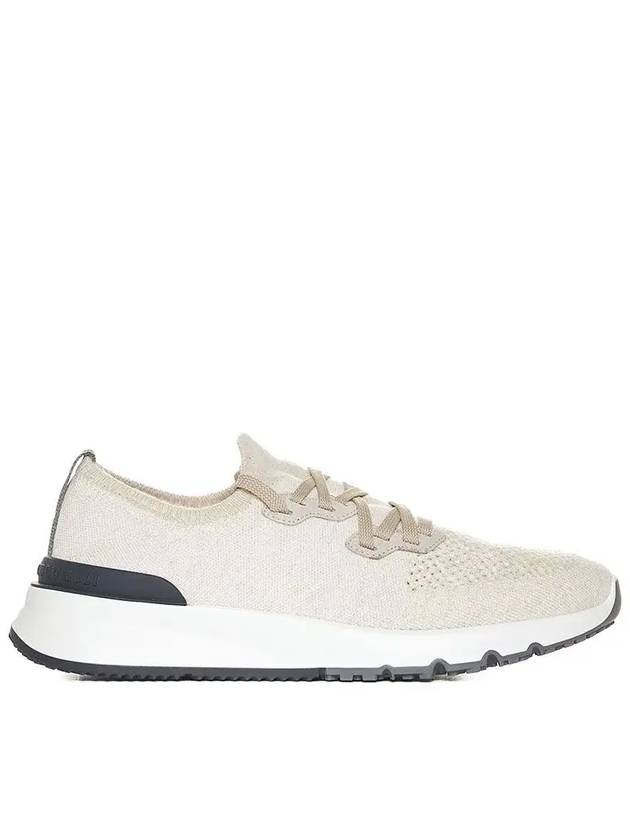 Stretch Knit Low Top Sneakers White - BRUNELLO CUCINELLI - BALAAN 2