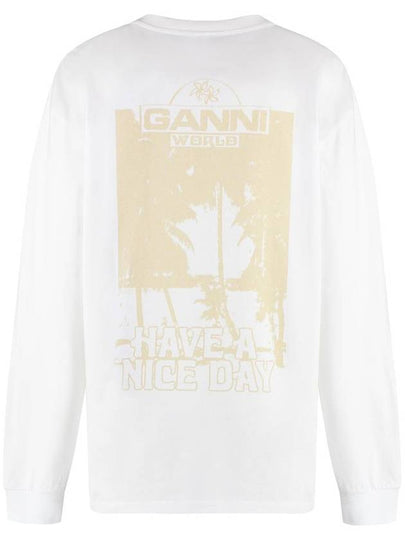 Ganni Long Sleeve Cotton T-Shirt - GANNI - BALAAN 2