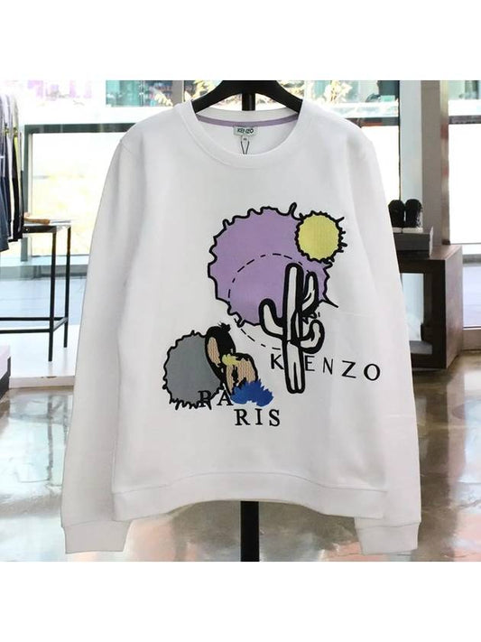 Cactus Sweatshirt F652SW799950 White - KENZO - BALAAN 1