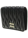 Matelasse Leather Half Wallet Black - MIU MIU - BALAAN 3