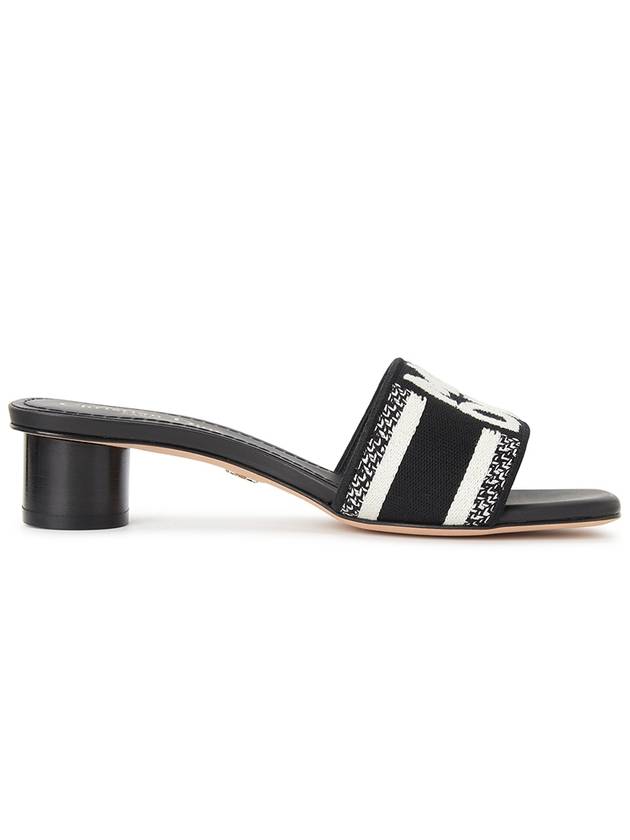 Dway Embroidered Cotton Slide Heels Black - DIOR - BALAAN 5