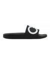 Gancini Printing Band Rubber Slippers Black - SALVATORE FERRAGAMO - BALAAN 2