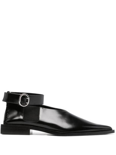 Pointed Toe Leather Flats Black - JIL SANDER - BALAAN 2