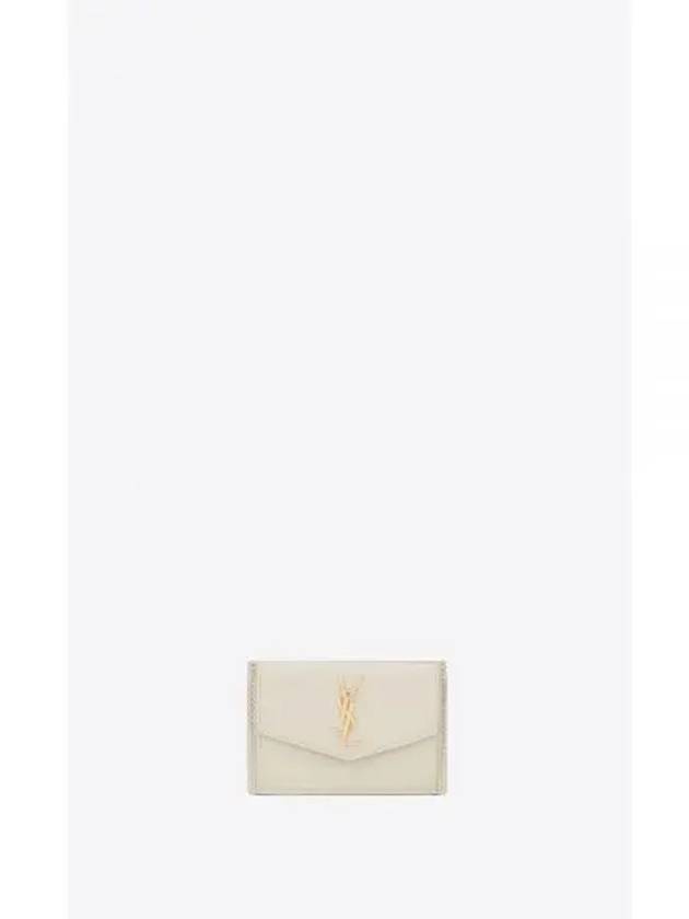 Uptown Gold Card Holder Vintage Blanc - SAINT LAURENT - BALAAN.