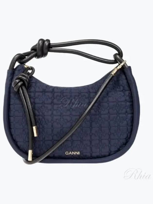 Knot Baguette Quilted Shoulder Bag Sky Captain - GANNI - BALAAN 2