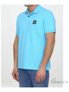 Men's Logo Patch Cotton Polo Shirt Blue - STONE ISLAND - BALAAN 4