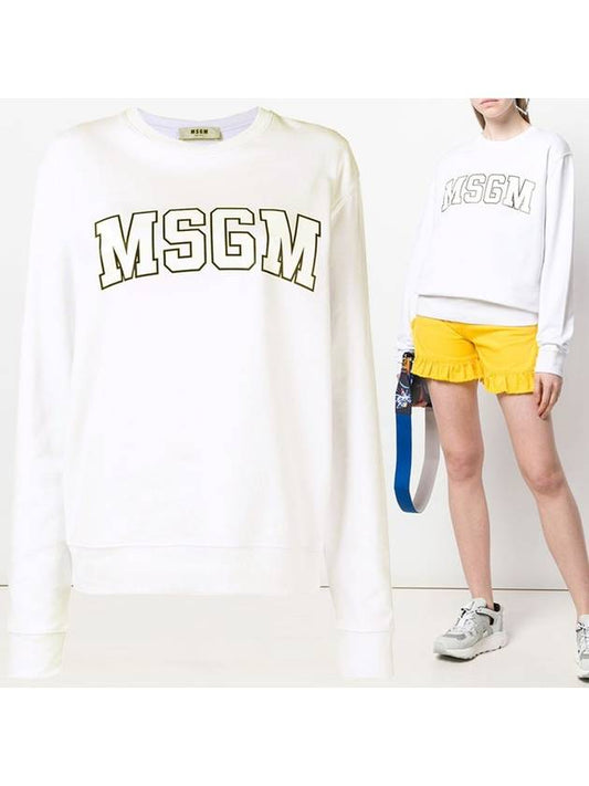 Logo Print Cotton Sweatshirt White - MSGM - BALAAN 1