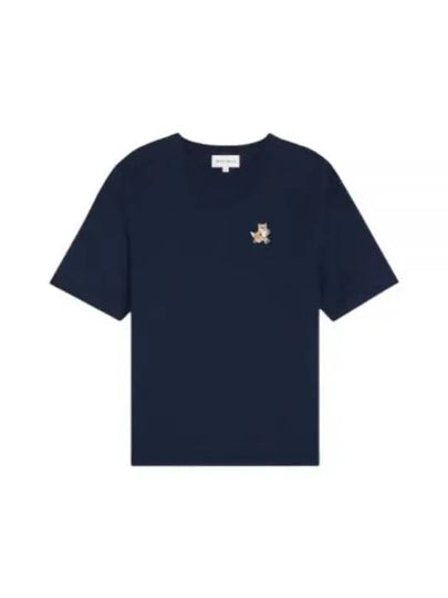 Speedy Fox Patch Comfort Short Sleeve T-Shirt Navy - MAISON KITSUNE - BALAAN 2